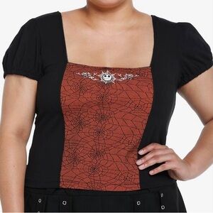 NWT Her Universe Jack Skellington The Nightmare Before Christmas Spiderweb Top